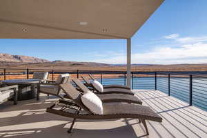Balcony with a mountain view