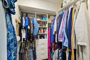 View of walk in closet