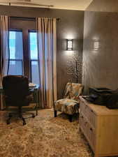 Office space with wood finished floors