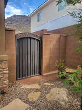 Gate featuring a mountain view