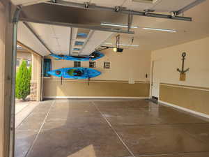 Garage with baseboards