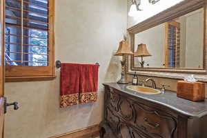 Bathroom featuring vanity