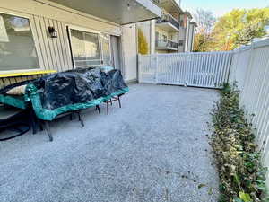 View of fenced backyard