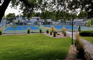 View of tennis court