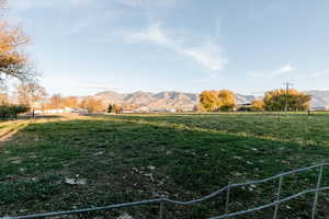 View of yard with a mountain view and a rural view