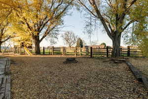 View of yard with a playground