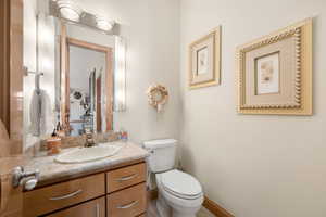 Bathroom with vanity and toilet