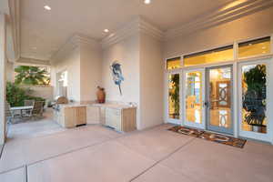 View of patio with exterior kitchen