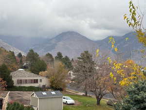 View of mountain from balcony