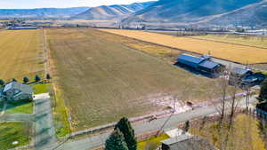 View of rural area with mountains and farmland