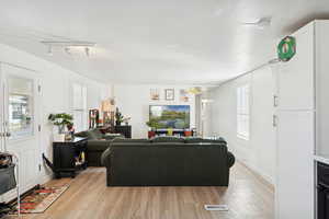Living room featuring light wood finished floors