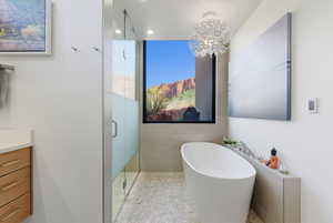 Primary Bathroom with Soaking Tub and Walk In Shower