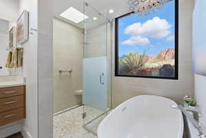 Primary Bathroom with Soaking Tub and Walk In Shower
