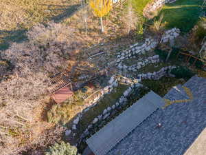 Drone / aerial view of a small pond