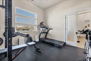 Workout area with rubber floors