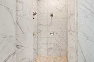 Full bathroom with tiled shower