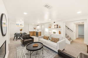 Family room down with wet bar