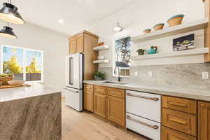 Kitchen with open shelves
