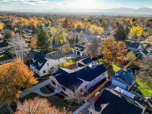Aerial perspective of suburban area