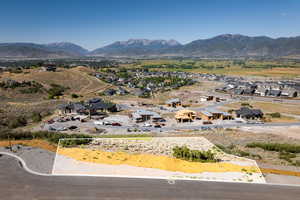 View of mountain background with nearby suburban area
