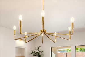 Detailed view of a chandelier