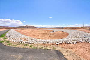 View of yard with a mountain view