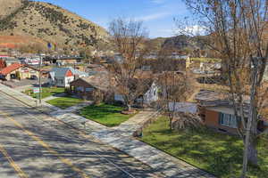 Mountain view with nearby suburban area