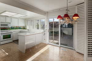 Sliding glass doors to the exterior private patio