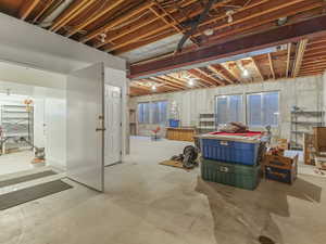 View of unfinished basement