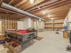 View of unfinished basement