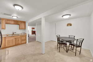 Dining area with baseboards