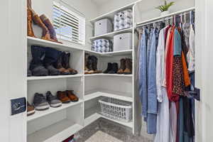 Spacious walk in closet