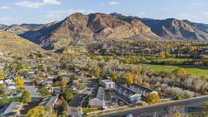 Mountain view with nearby suburban area