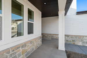 View of covered porch