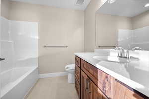 Full bath with vanity and shower / bathtub combination