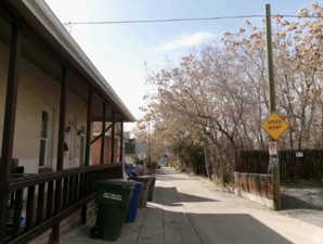 View of street with traffic signs