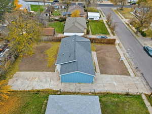 Aerial view of residential area