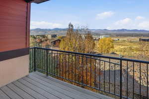 Balcony with a mountain view