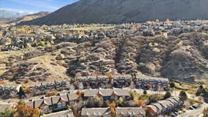 View of mountain background with nearby suburban area