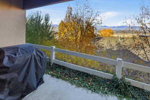 View of yard with a mountain view