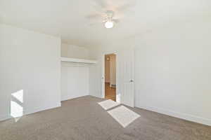 Bedroom with new carpet/ceiling fan