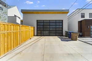 View of detached garage
