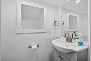 Bathroom featuring vanity