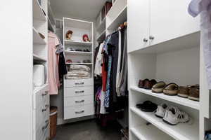 View of walk in closet