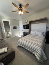 3rd Bedroom, Carpeted bedroom with a textured ceiling, and ensuite bath.