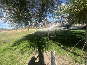 View of yard featuring a view of rural / pastoral area