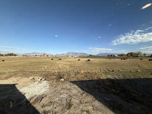 View of mountain background with rural landscape