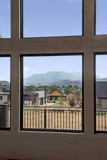 Detailed view of a mountainous background