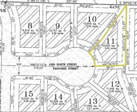 Map showing property parcels
