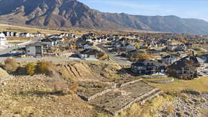 View of mountain backdrop with nearby suburban area